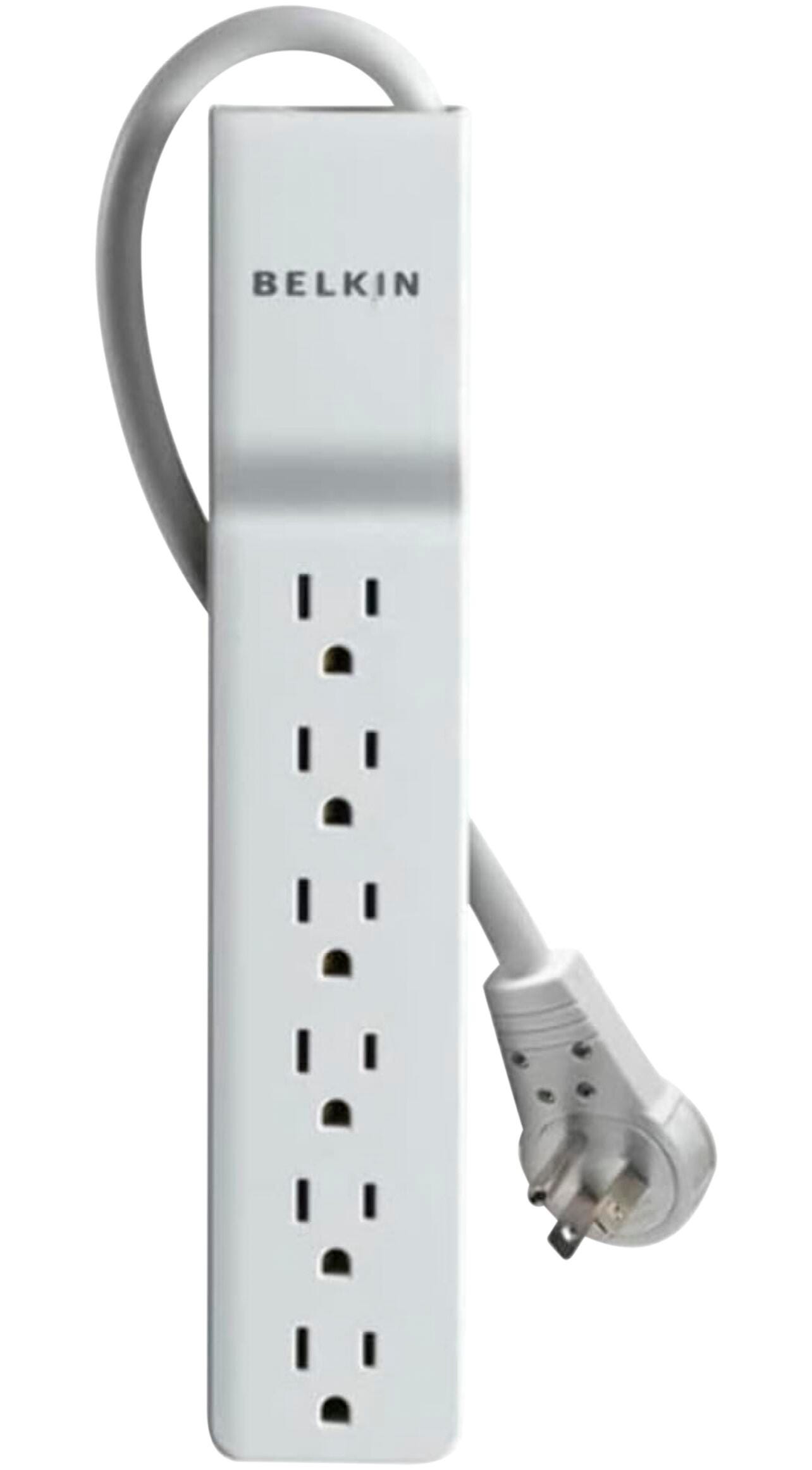 Belkin 6 Outlet Home/Office Surge Protector with Rotating Plug, White 2136070